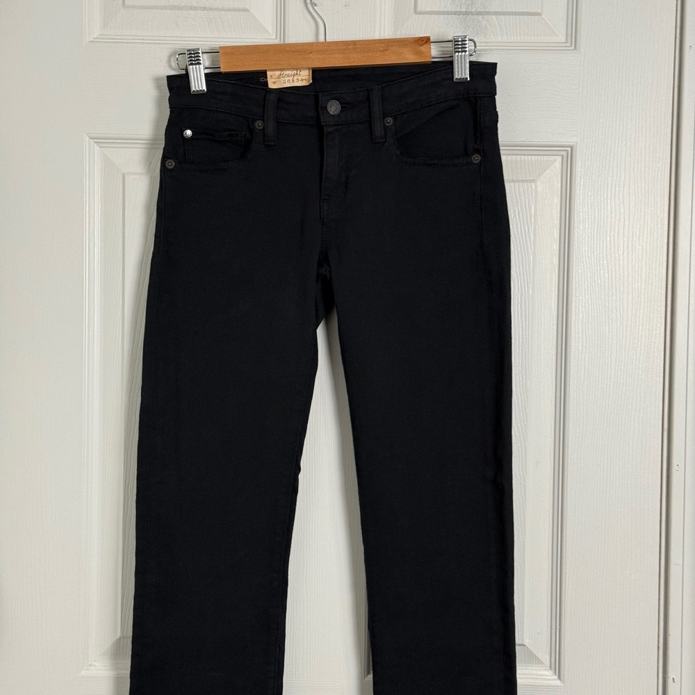 Denim & Supply Ralph Lauren Womens Black Straight Leg Jeans 26x34 Mid Rise - Picture 4 of 14